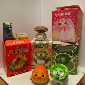 Dodowo Lot Of 4 Fruit And Vegetable Fairies Includes Rare Secret Honey Badger